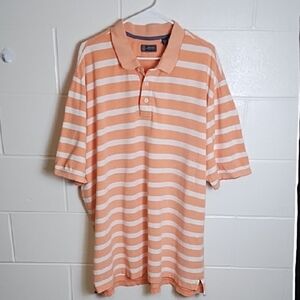 Arrow Orange and White Stripe Polo Shirt with Relaxed Fit 2XLT